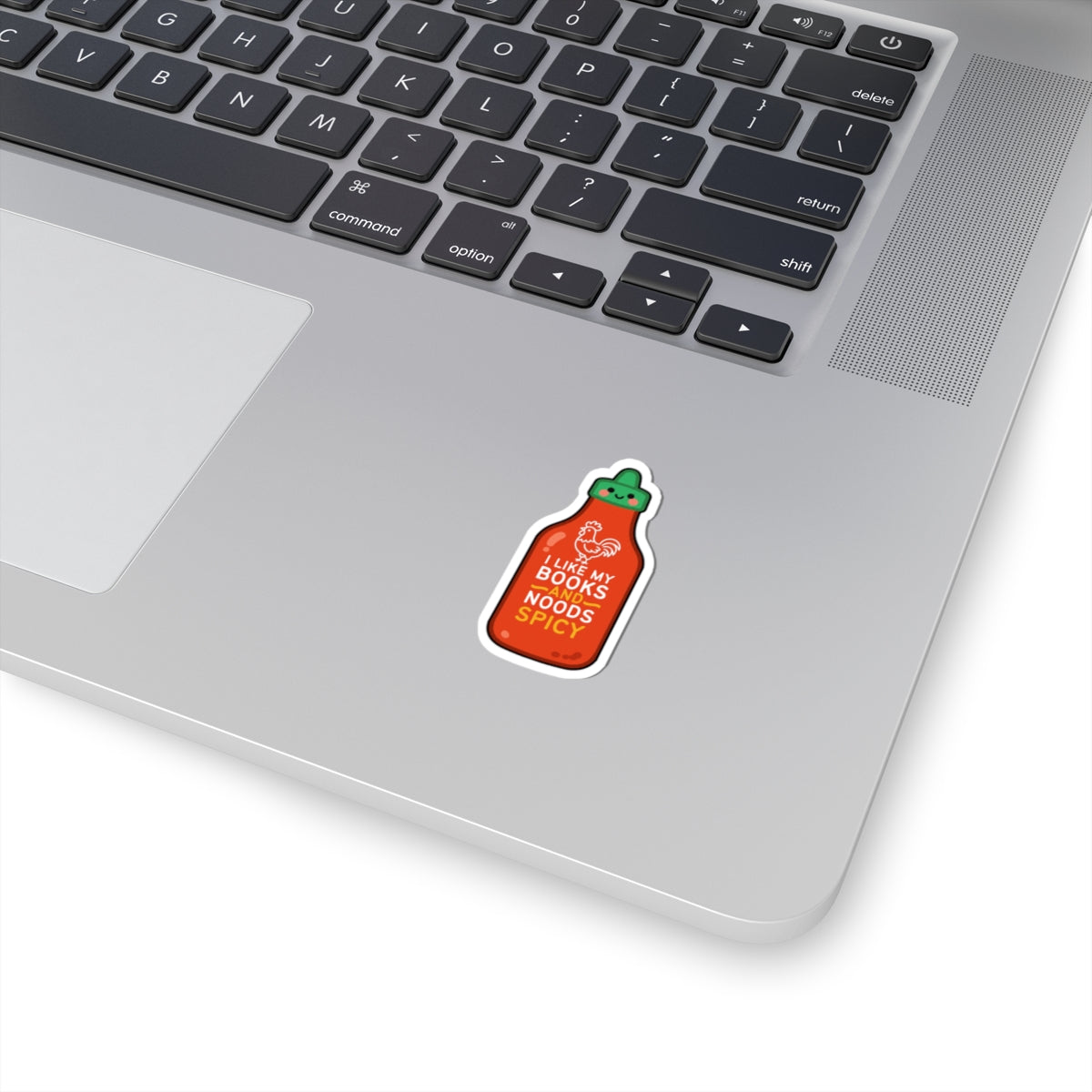 Spicy Sriracha Sticker — "Books & Noods"