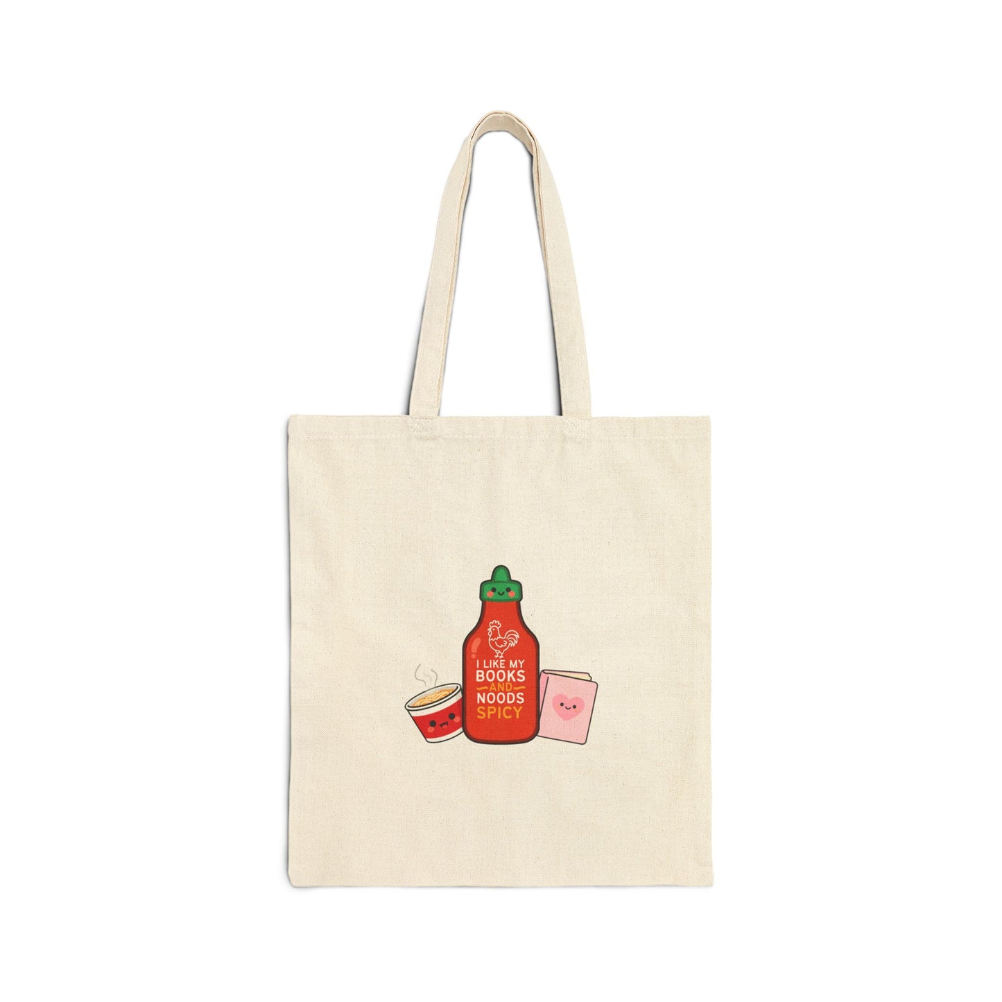 Spicy Reader Cotton Canvas Tote Bag - "Books & Noods"