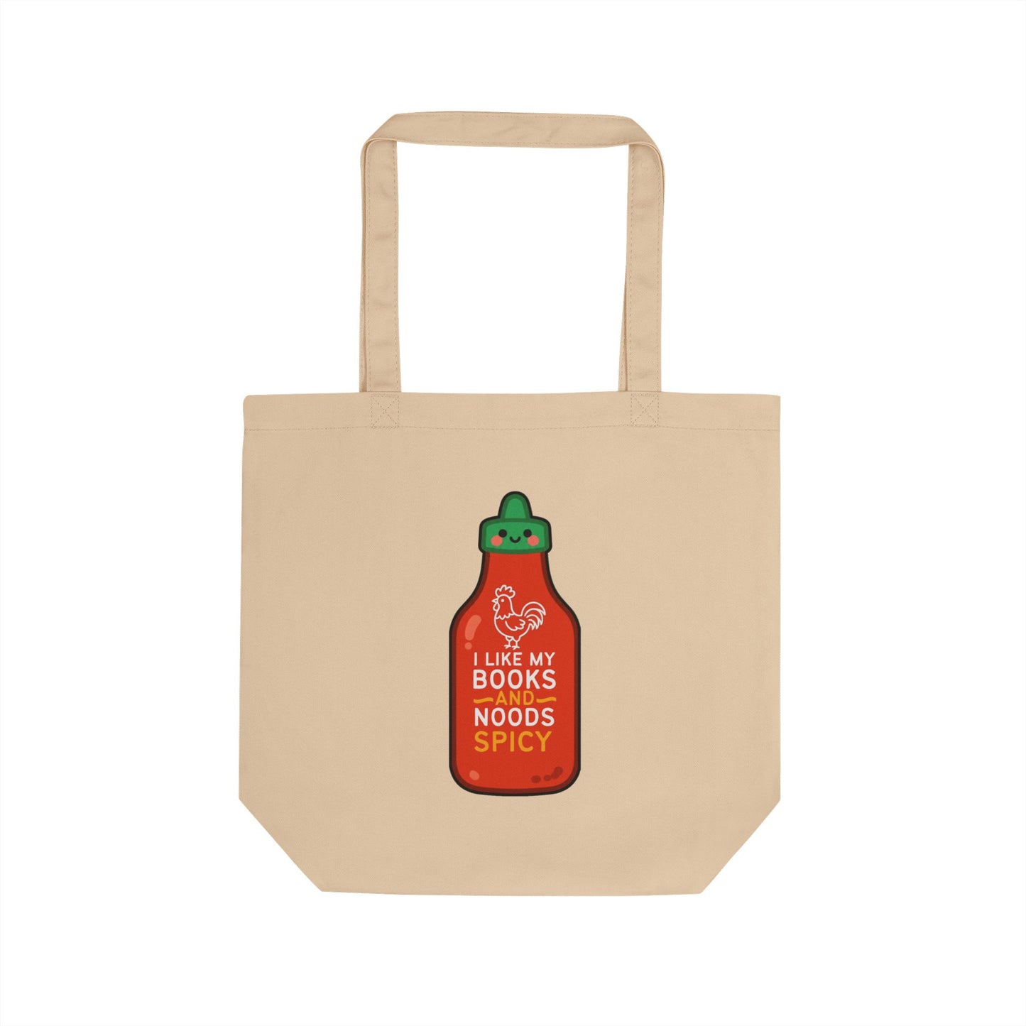 Spicy Reader Eco Tote - "Books & Noods" (Sriracha Bottle Only)