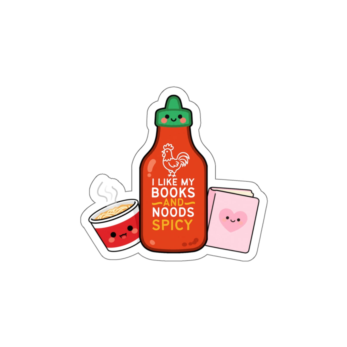Spicy Kawaii Sticker - "Books & Noods"