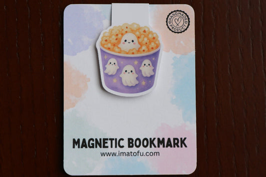 Ghost Popcorn Bucket Magnetic Bookmark