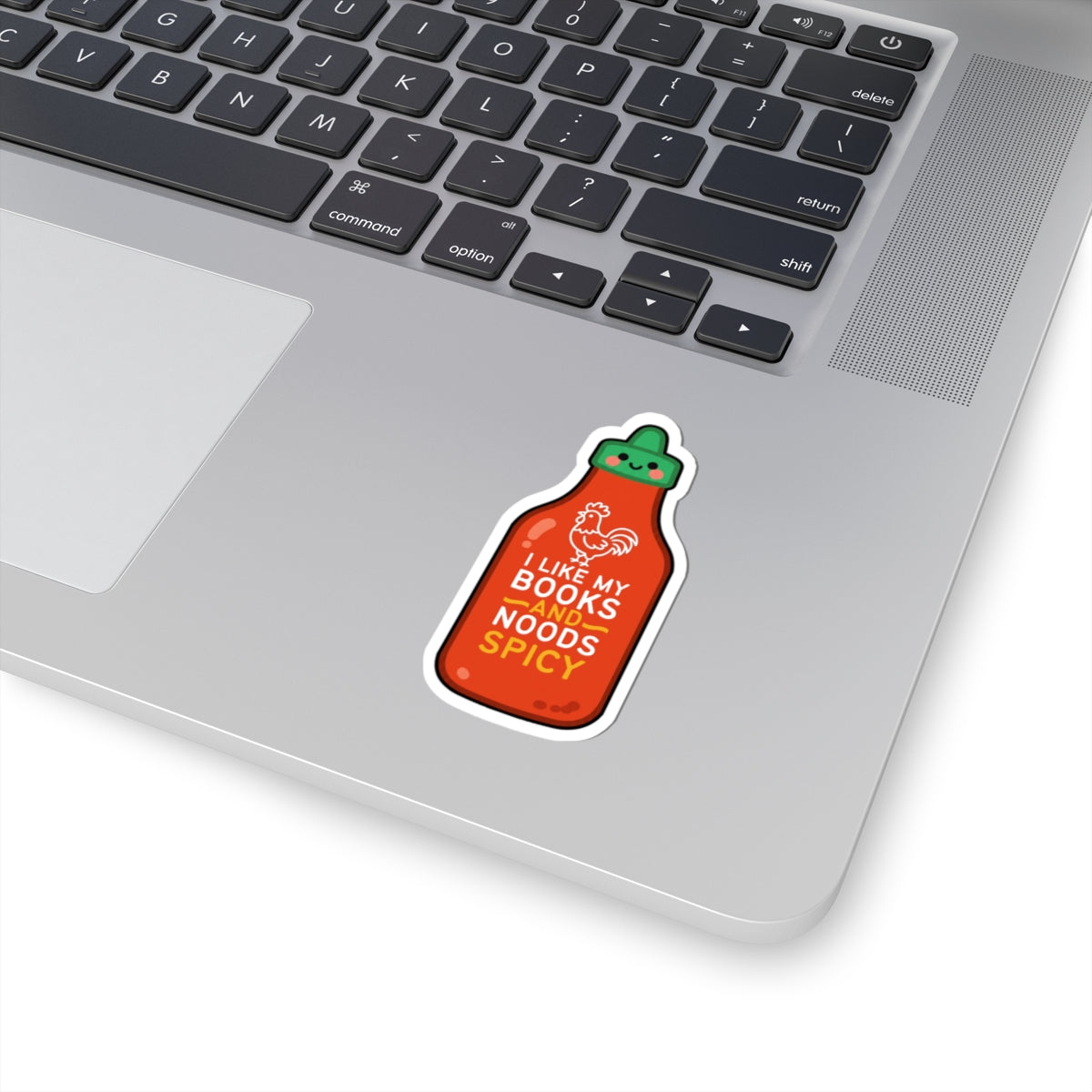 Spicy Sriracha Sticker — "Books & Noods"