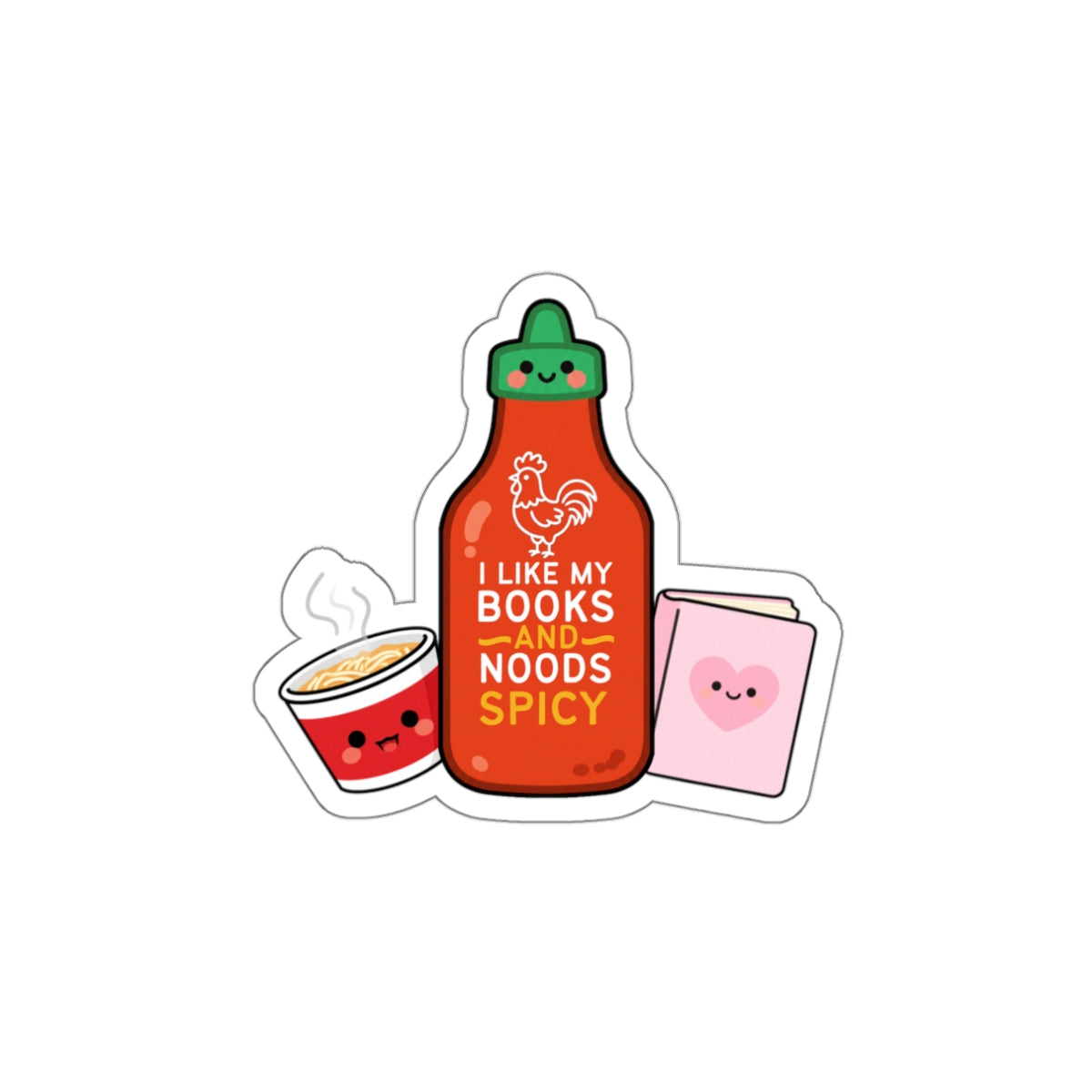 Spicy Kawaii Sticker - "Books & Noods"