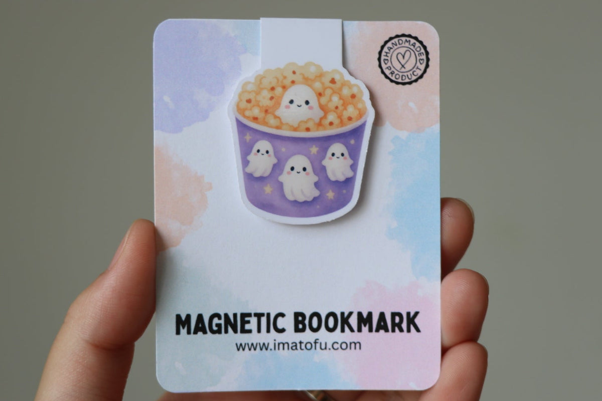 Ghost Popcorn Bucket Magnetic Bookmark