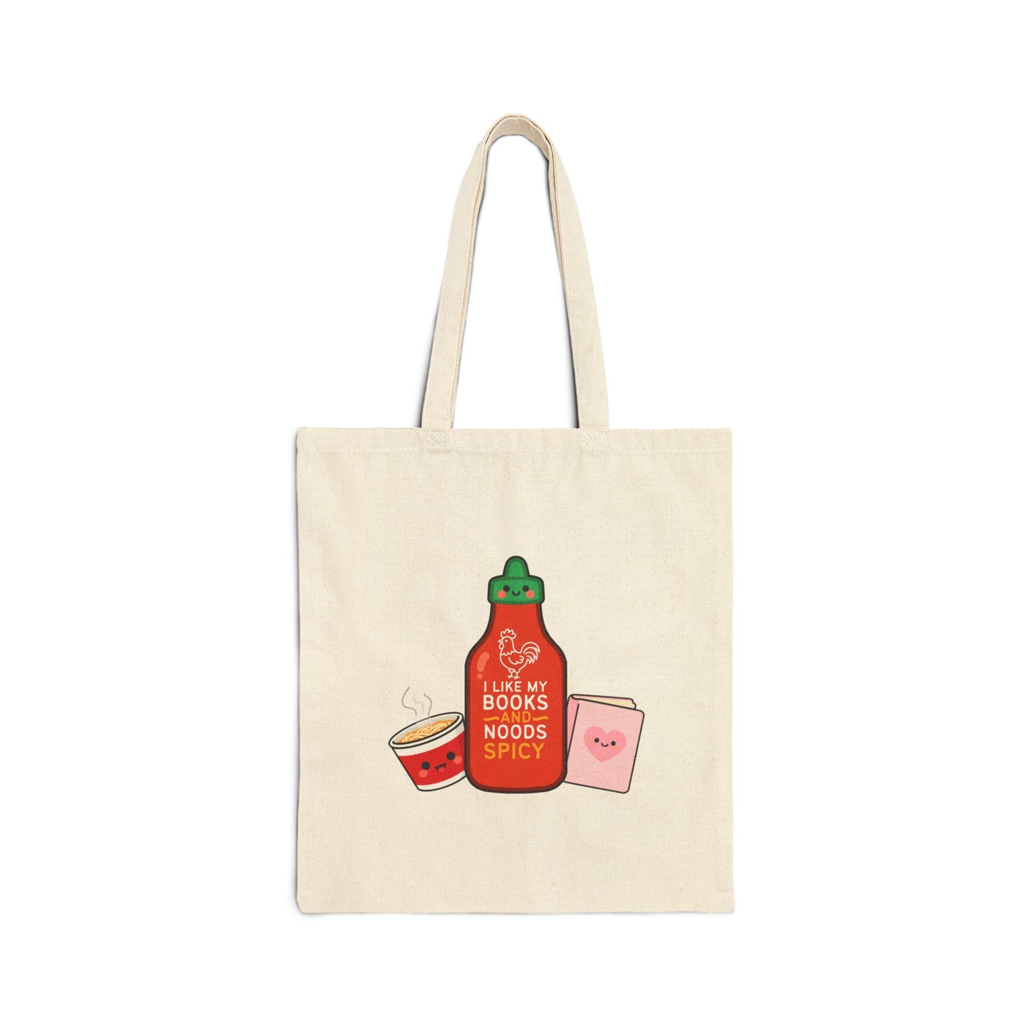 Spicy Reader Cotton Canvas Tote Bag - "Books & Noods"