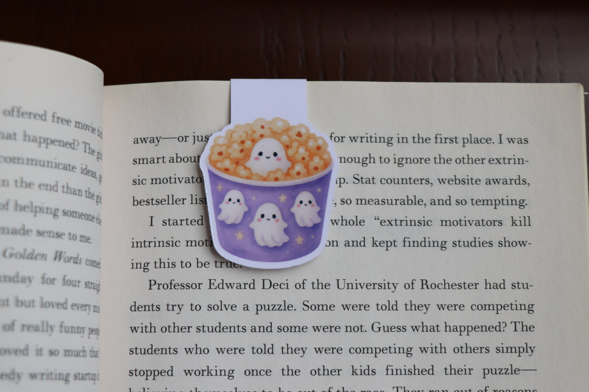 Ghost Popcorn Bucket Magnetic Bookmark